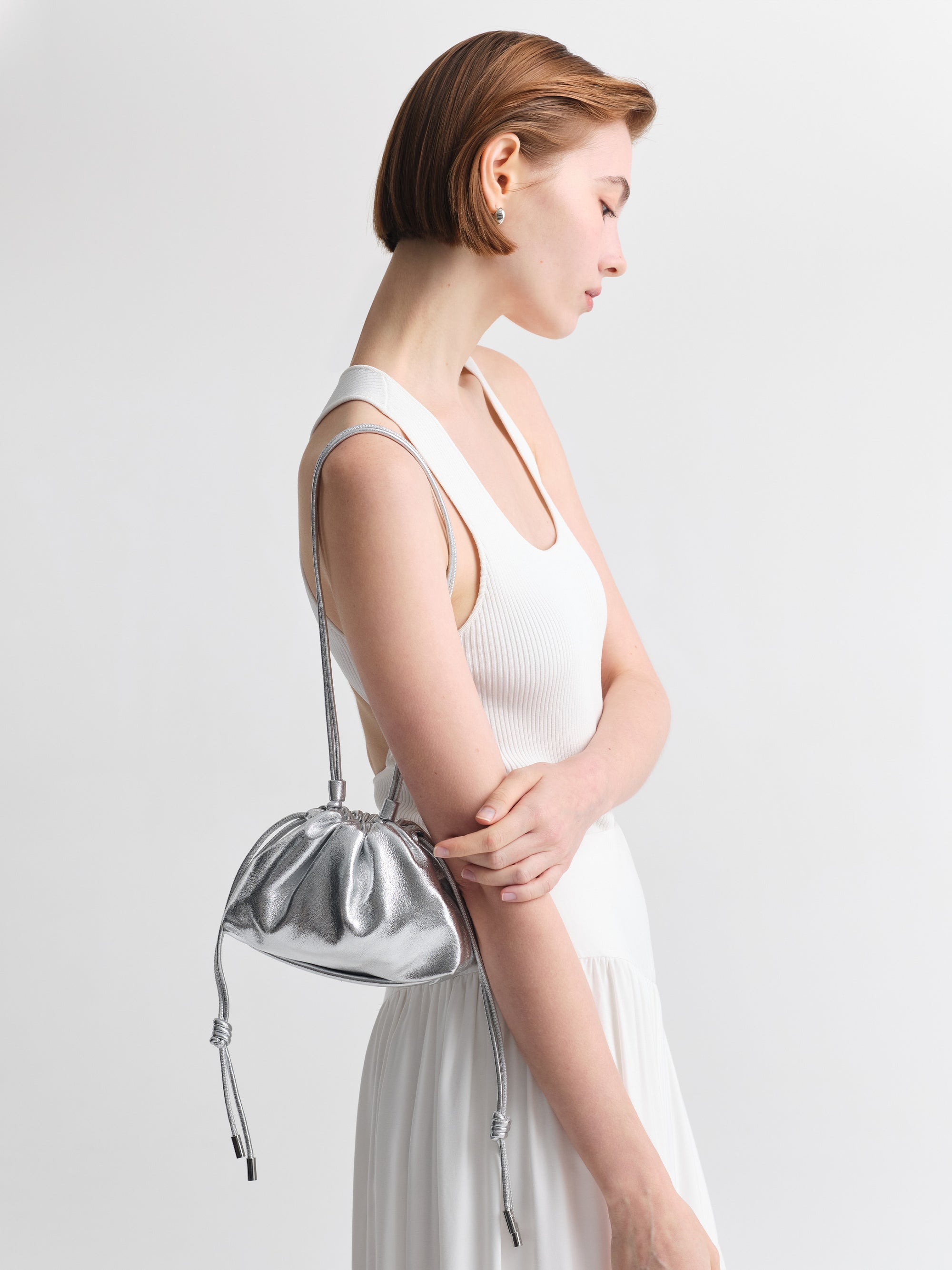 Mini Leather Pouf Bag