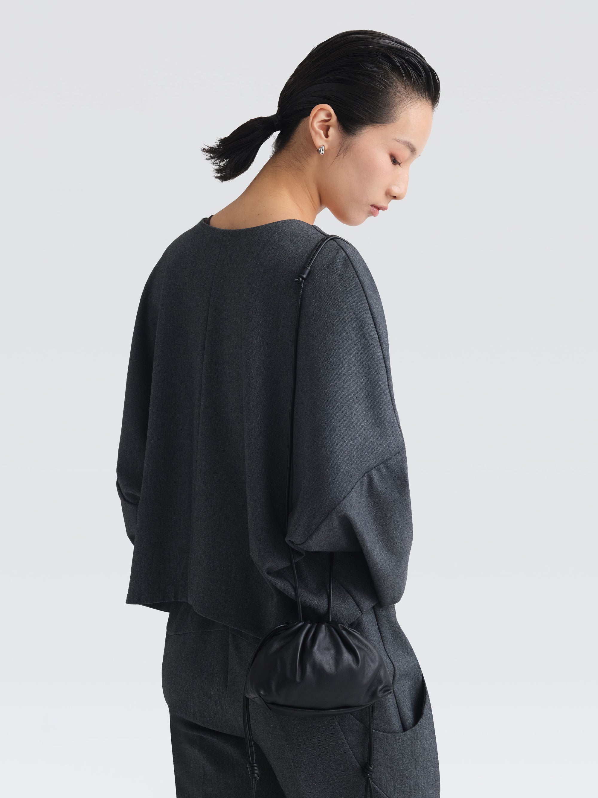 Mini Leather Pouf Bag