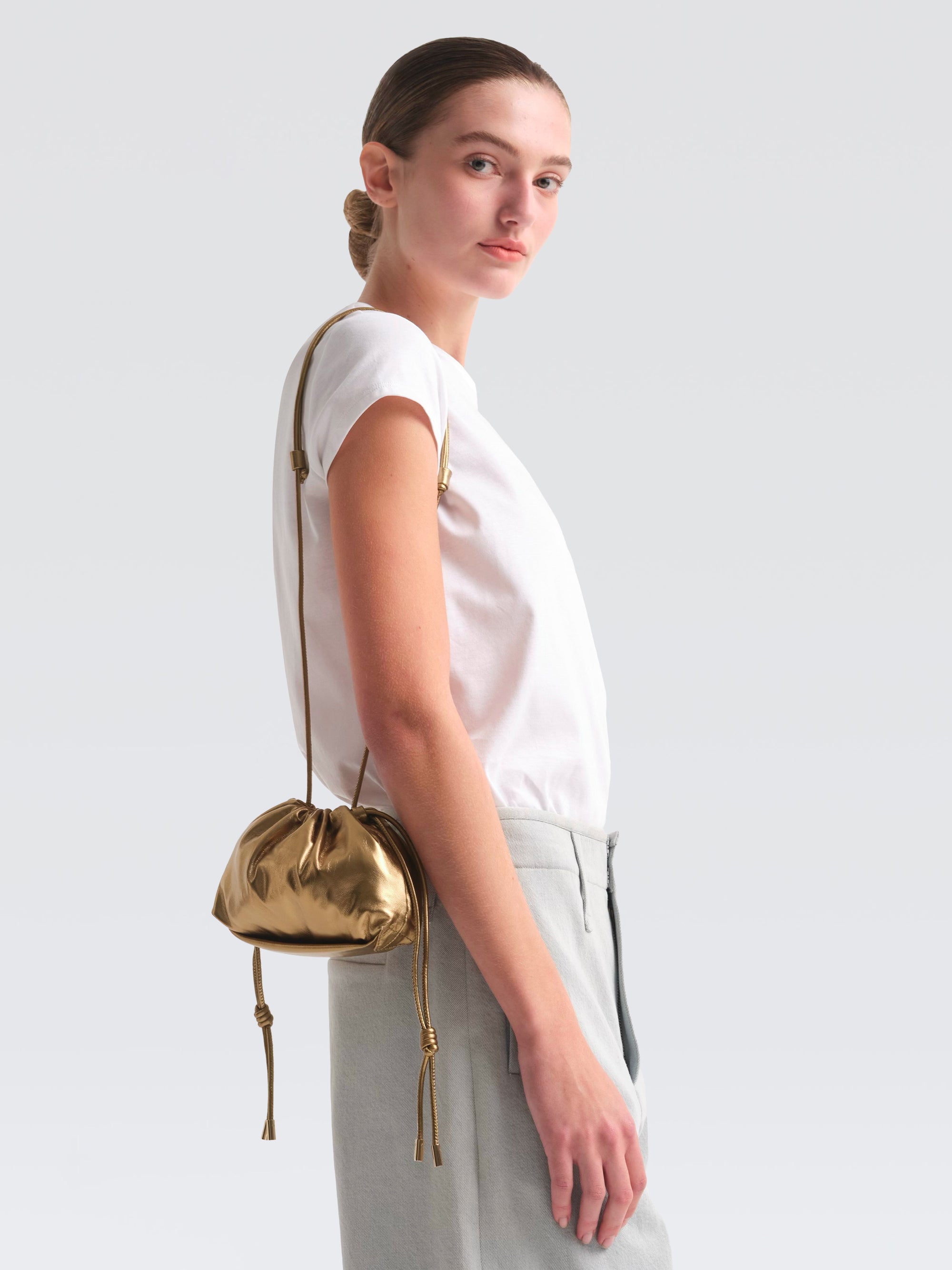 Mini Leather Pouf Bag