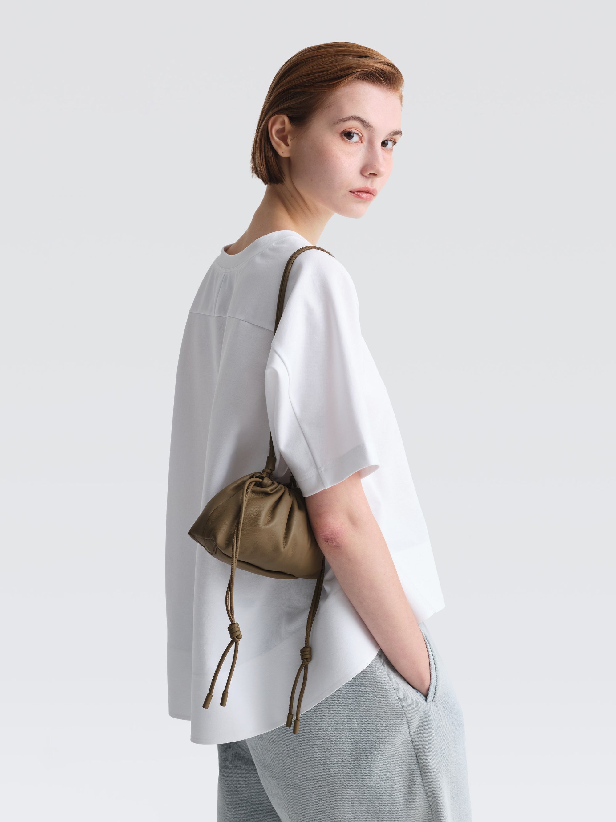 Mini Leather Pouf Bag