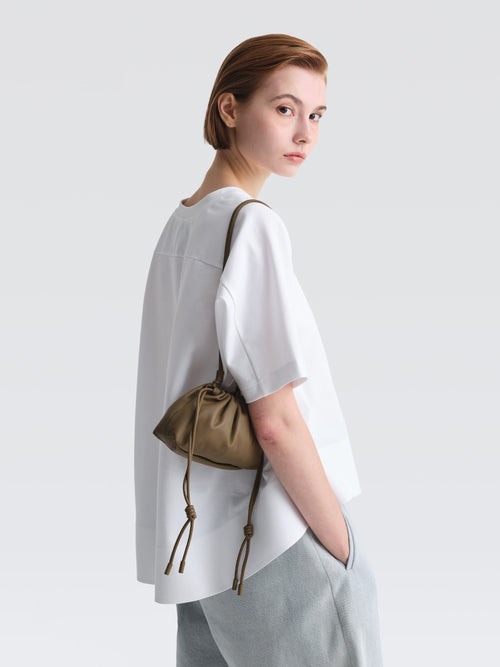 Mini Leather Pouf Bag