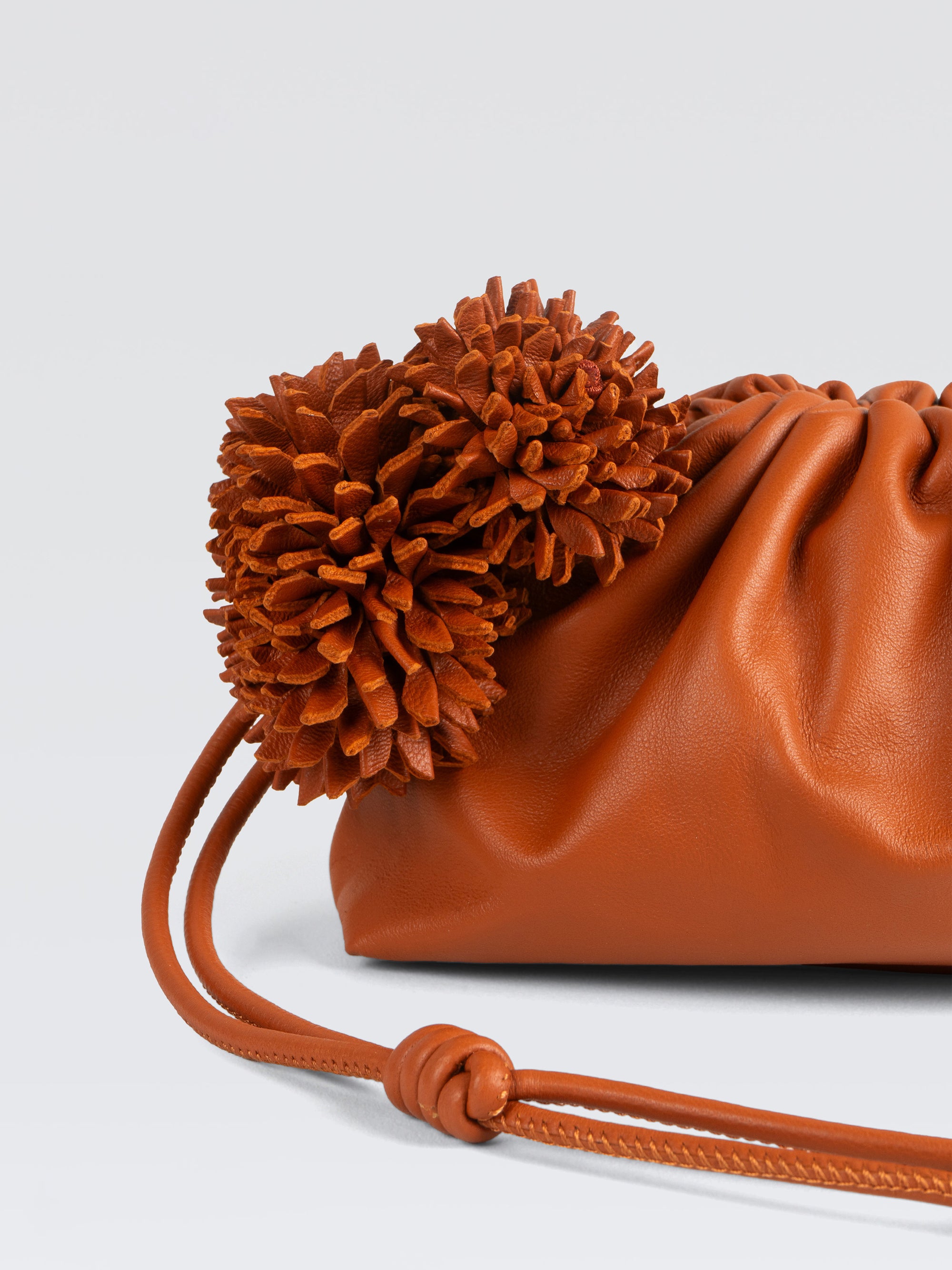 Mini Leather Pouf Bag w/ Charm