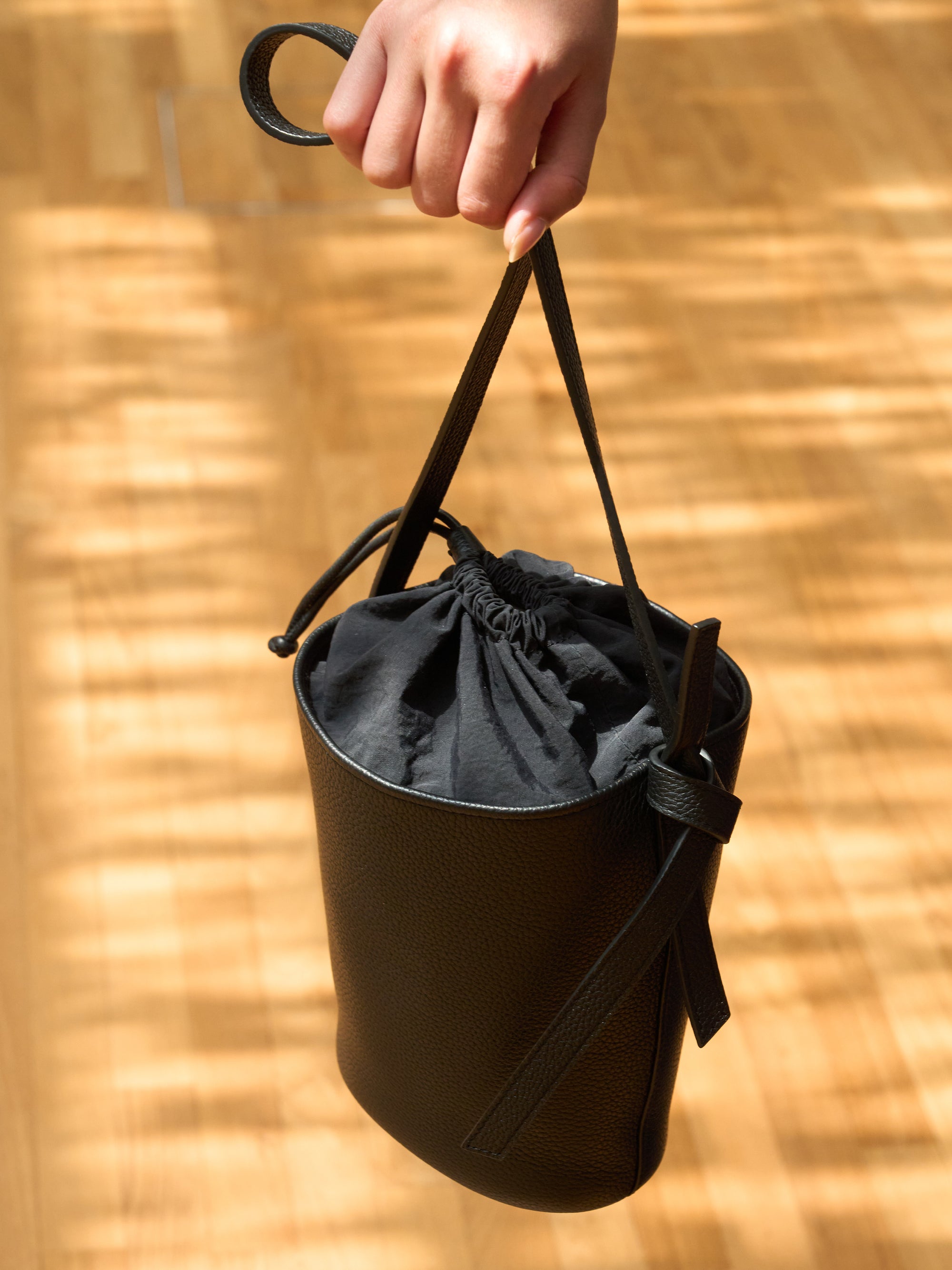 Mini Leather Bucket Bag