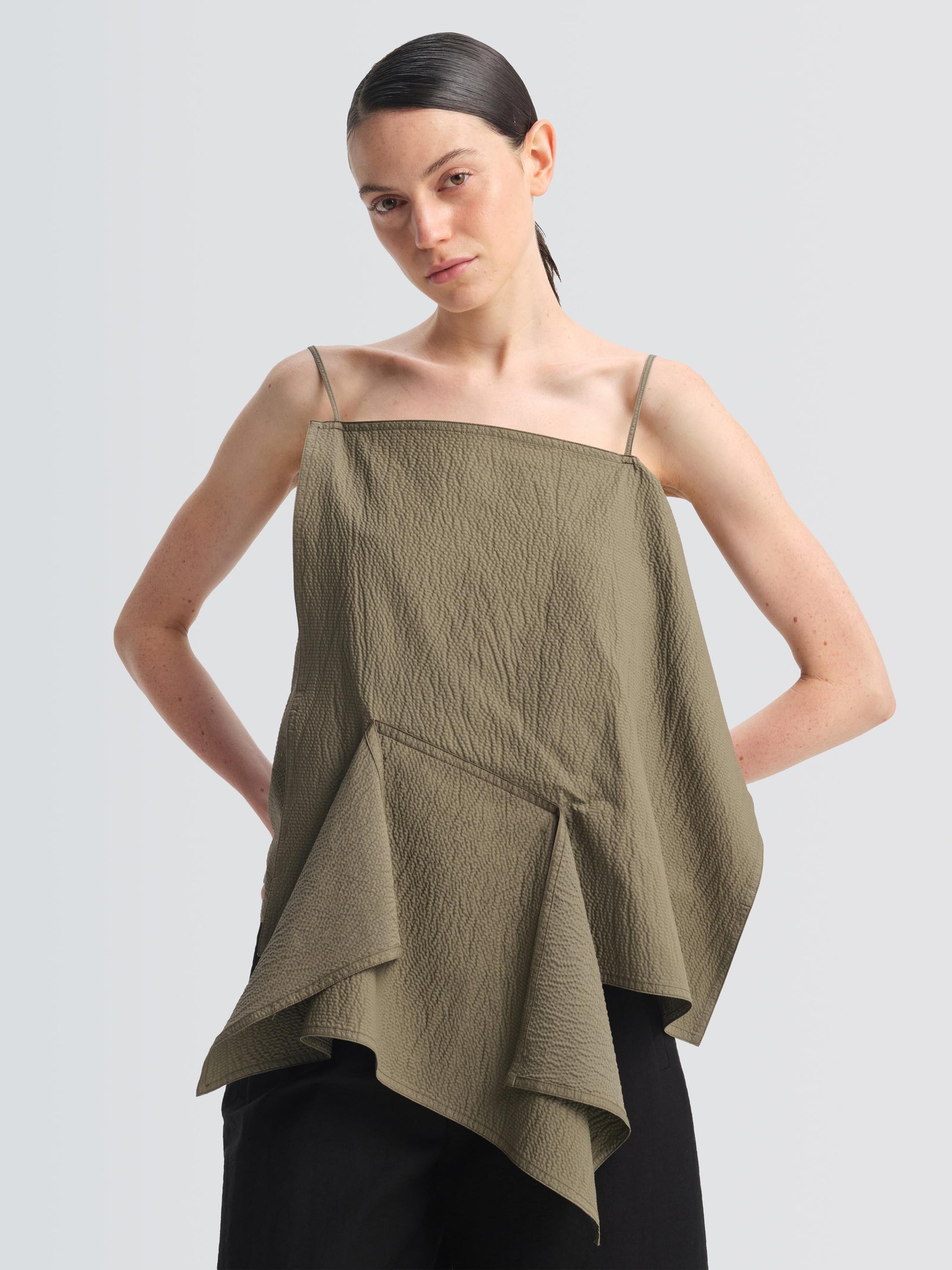 Seersucker Demi Top
