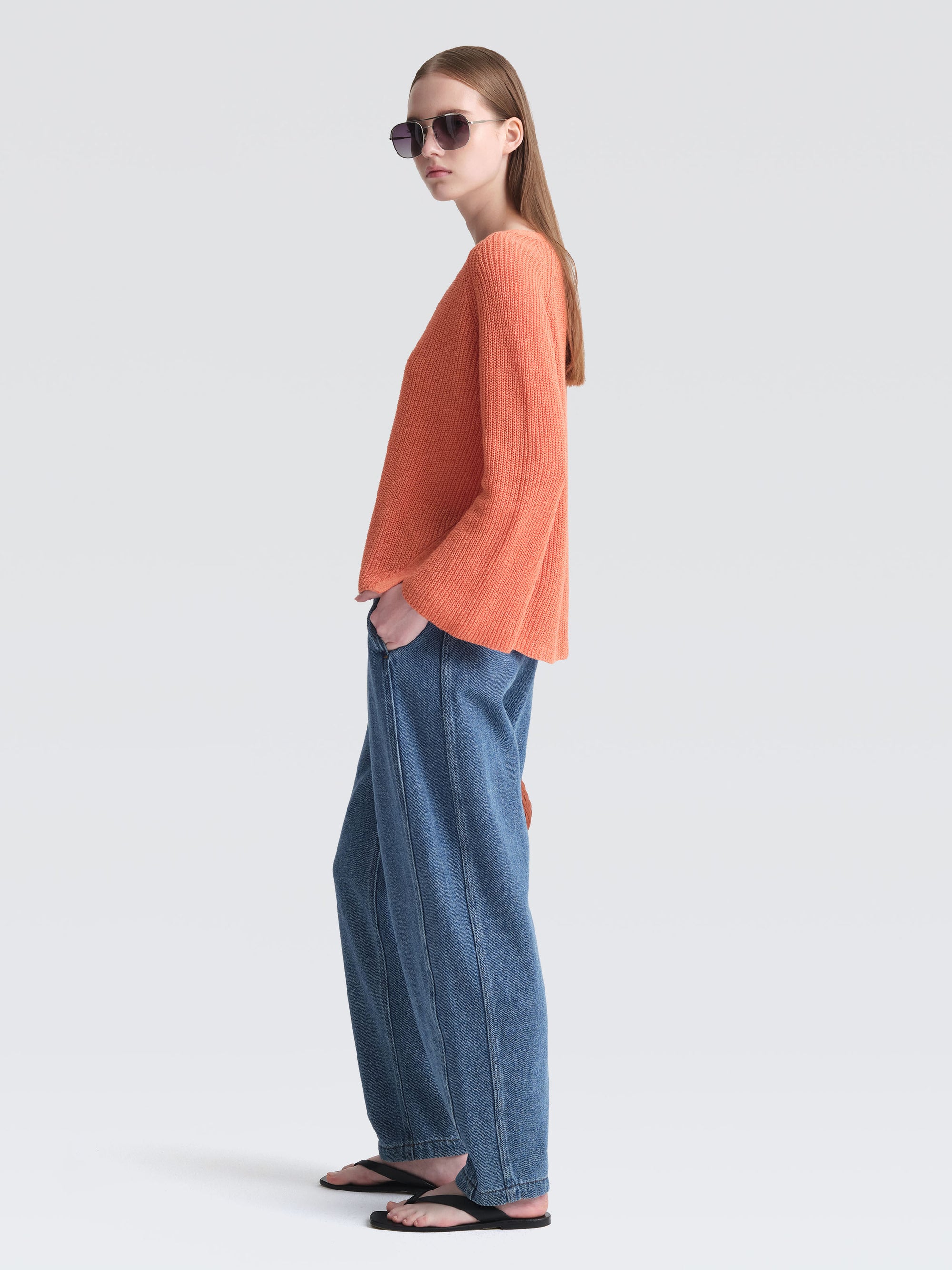 Row Linen Knit Pullover w/camisole