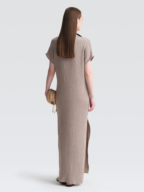 Crepe Plisse Lacoste Dress