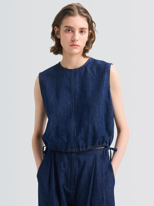 Denim Tish Top