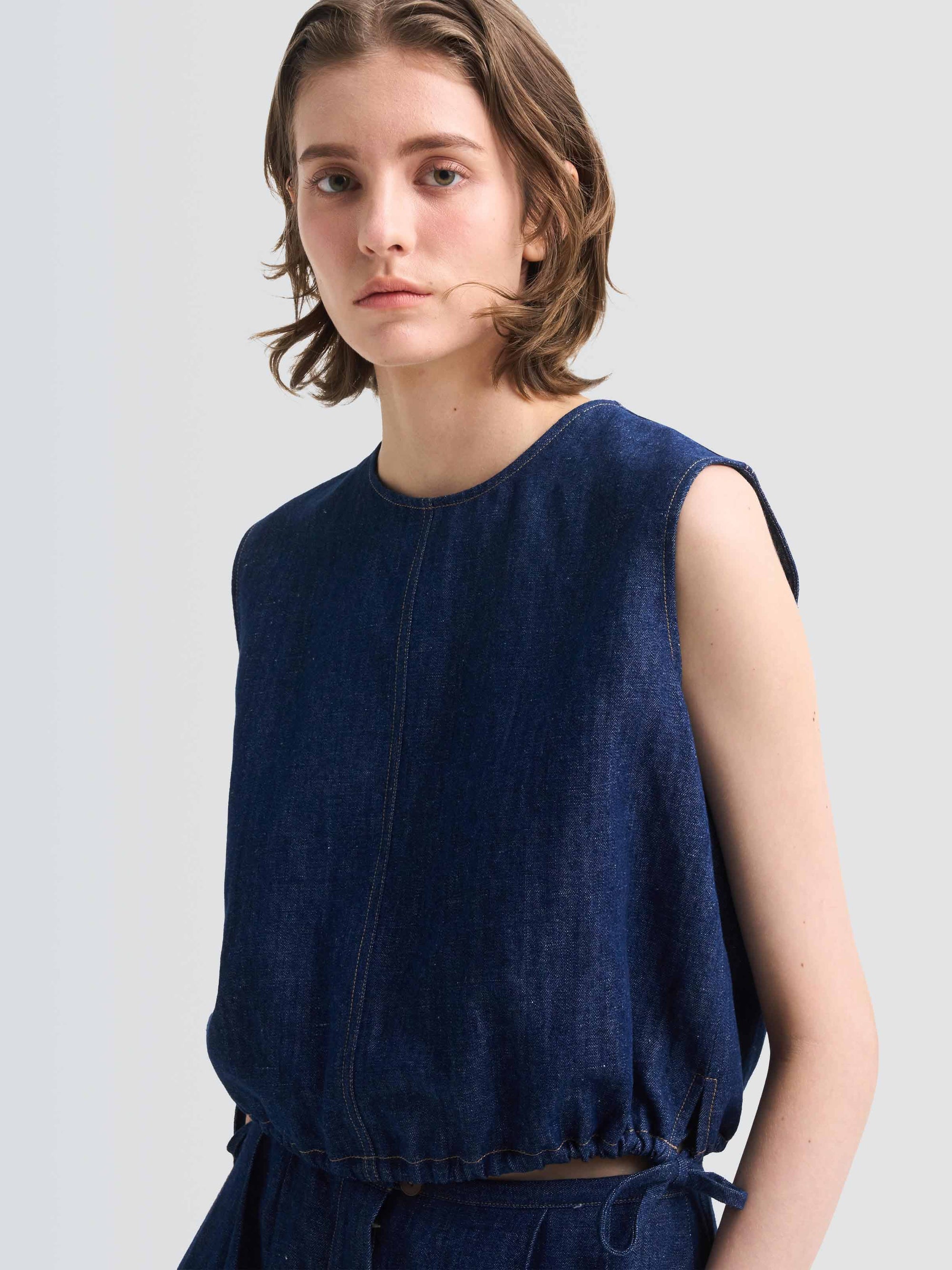 Denim Tish Top