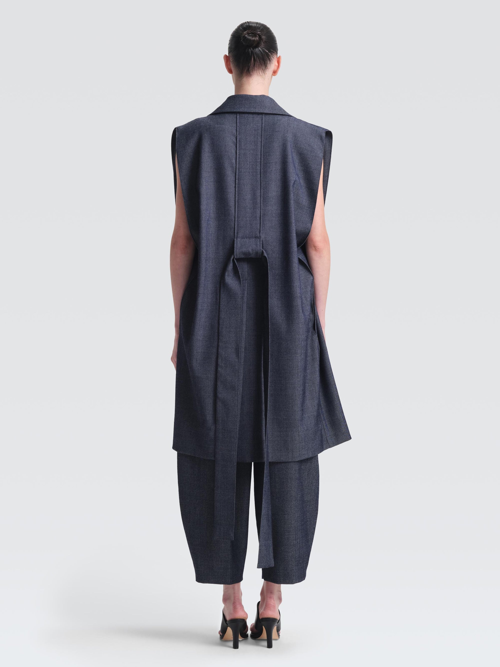 Linen Denim Hemming Gilet