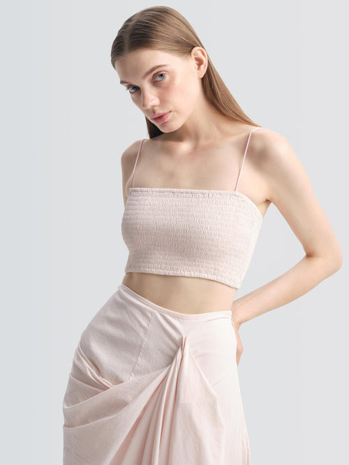 Stretch Cotton Bandeau Top