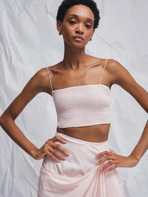 Stretch Cotton Bandeau Top