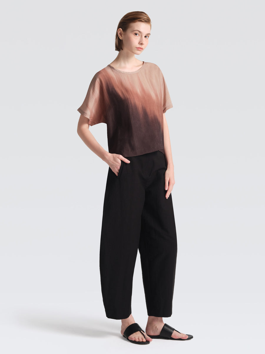 Eos Cupro Printed Brown Top