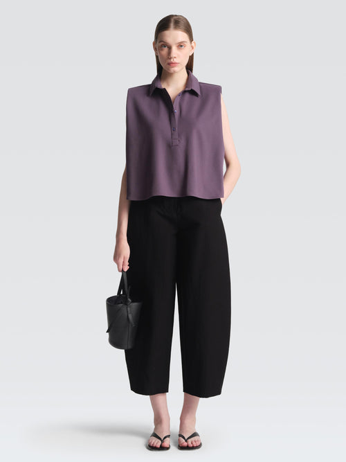 Cotton Pique Polo Top