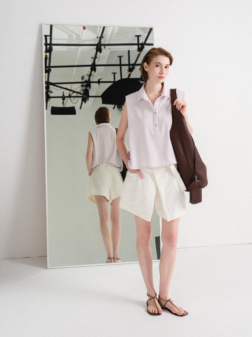 Cotton Pique Polo Top