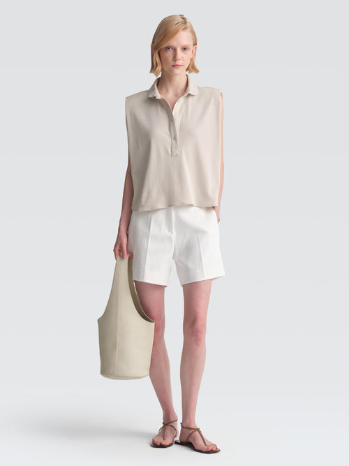 Cotton Pique Polo Top