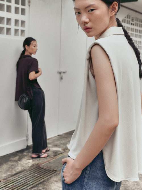 Cotton Pique Polo Top