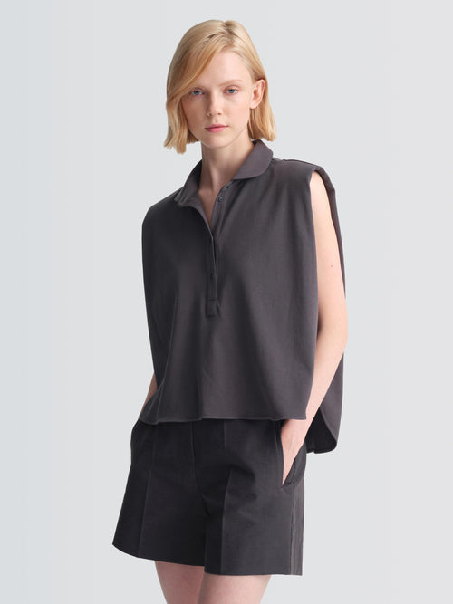 Cotton Pique Polo Top