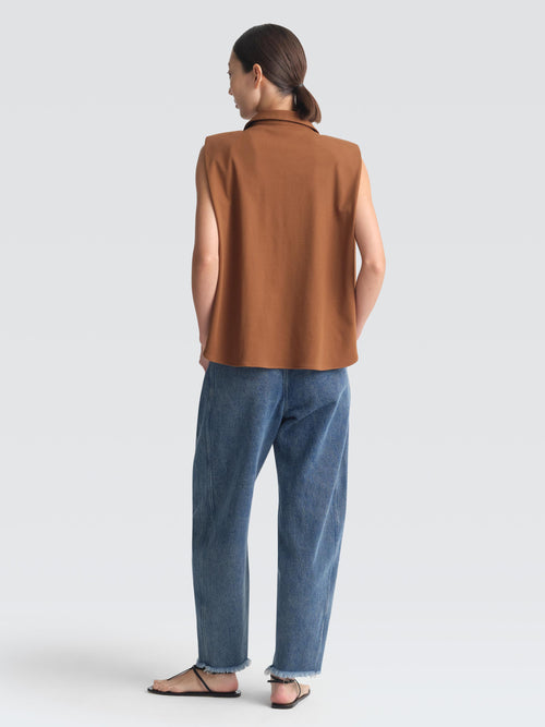Cotton Pique Polo Top