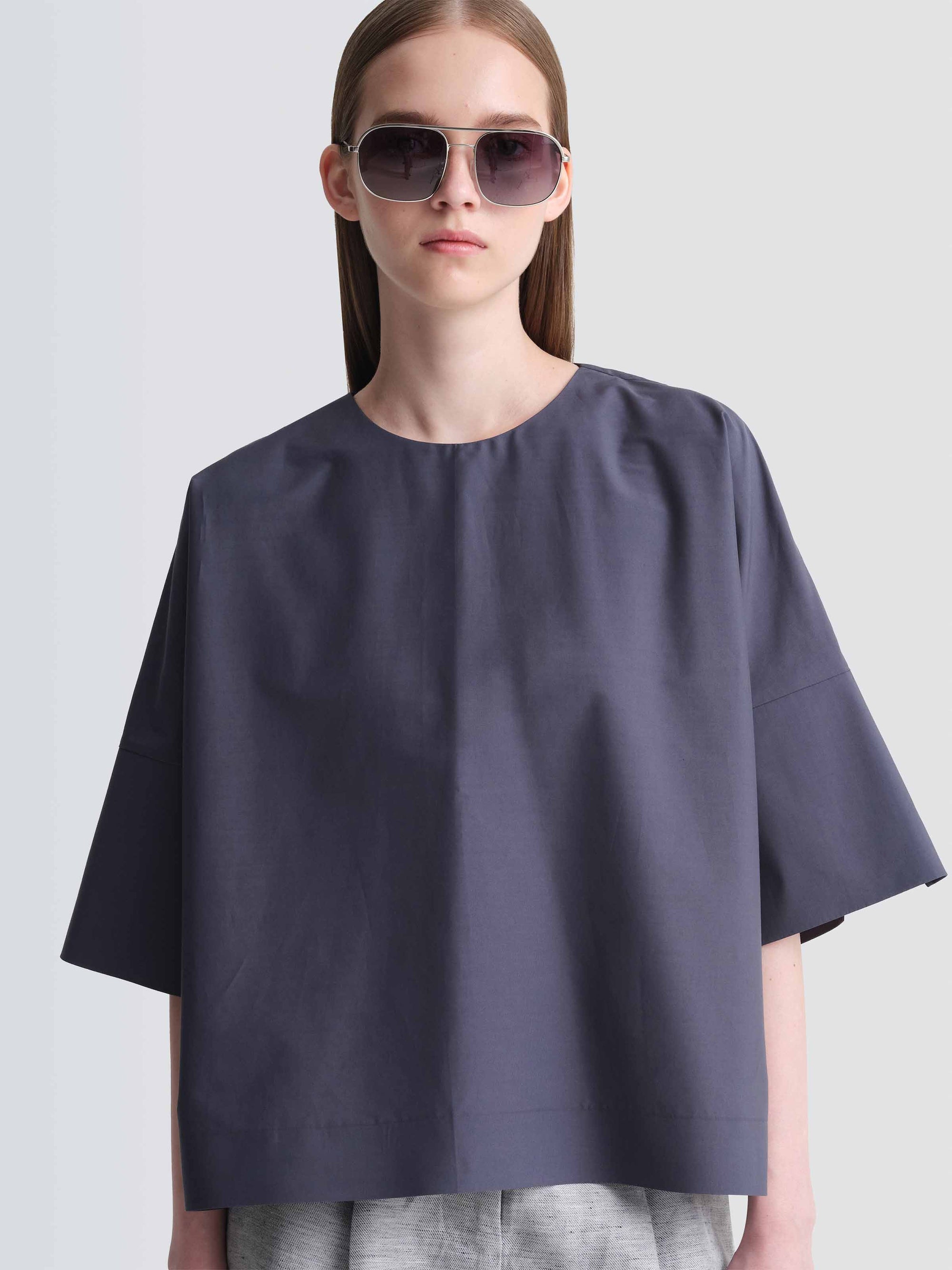 Organic Cotton Poplin Josef Top