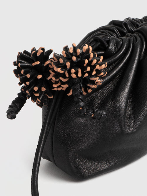 Mini Leather Pouf Bag w/ Charm