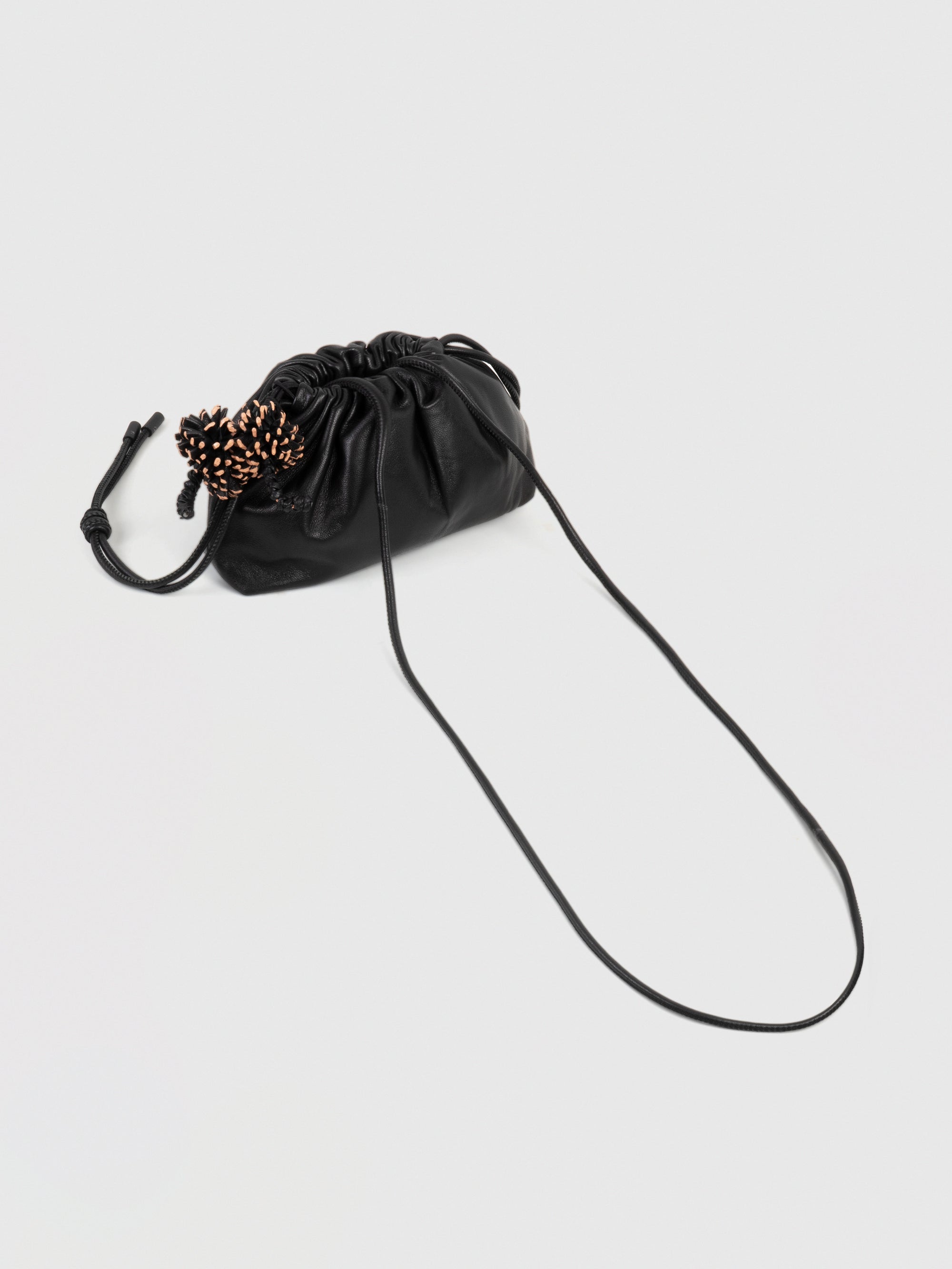 Mini Leather Pouf Bag w/ Charm