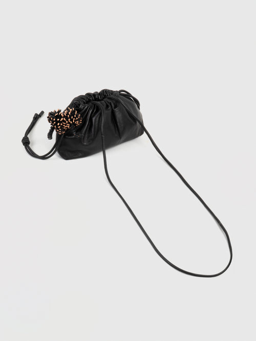 Mini Leather Pouf Bag w/ Charm