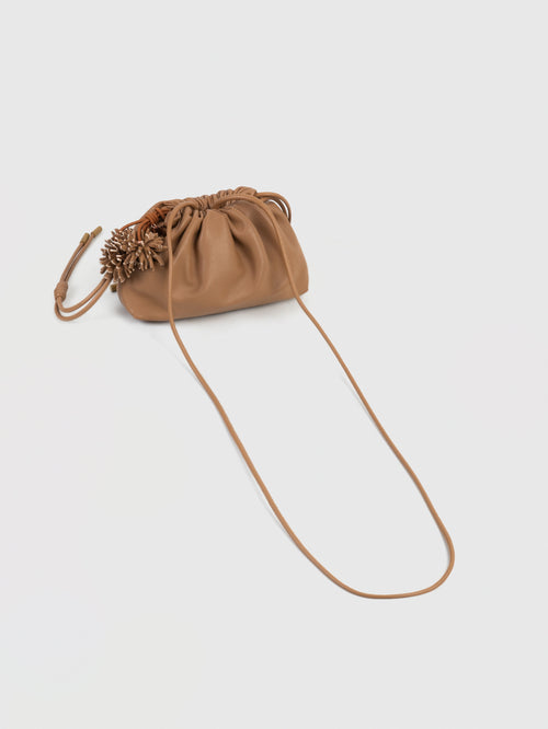 Mini Leather Pouf Bag w/ Charm