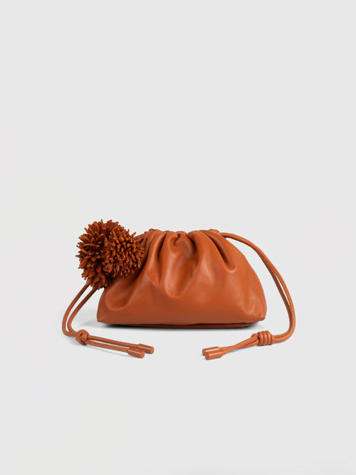 Mini Leather Pouf Bag w/ Charm