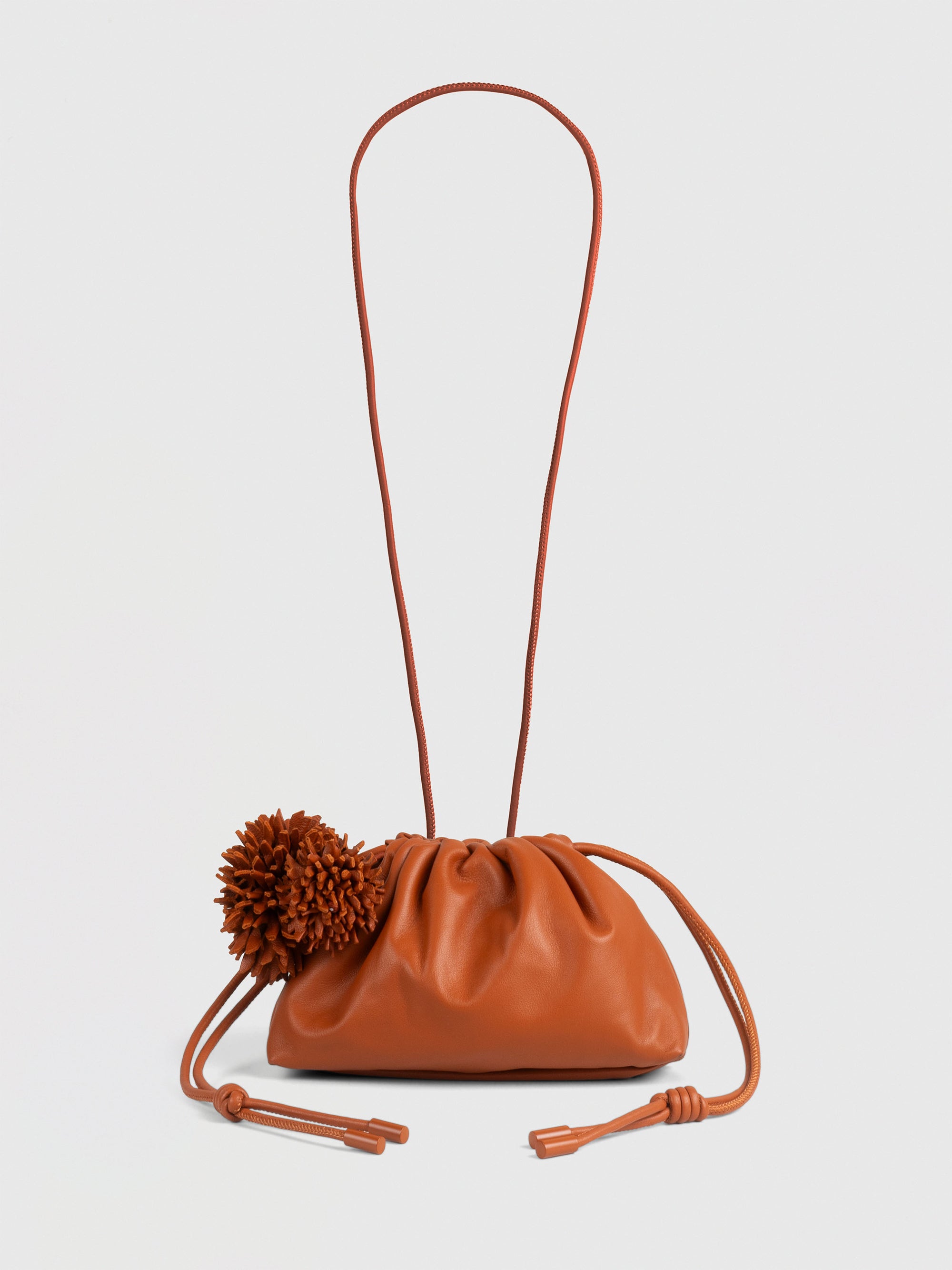 Mini Leather Pouf Bag w/ Charm