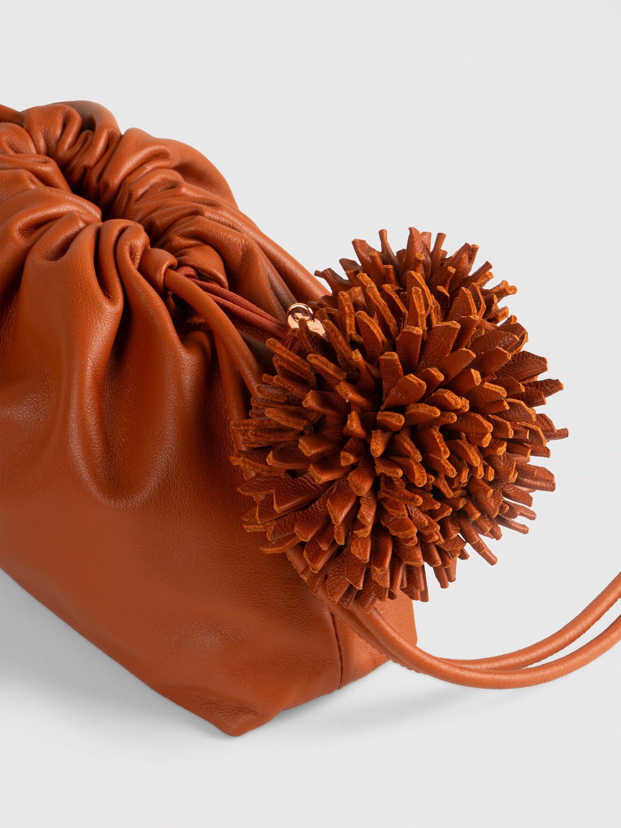 Mini Leather Pouf Bag w/ Charm