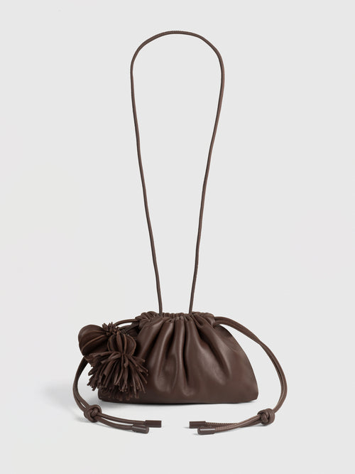 Mini Leather Pouf Bag w/ Charm