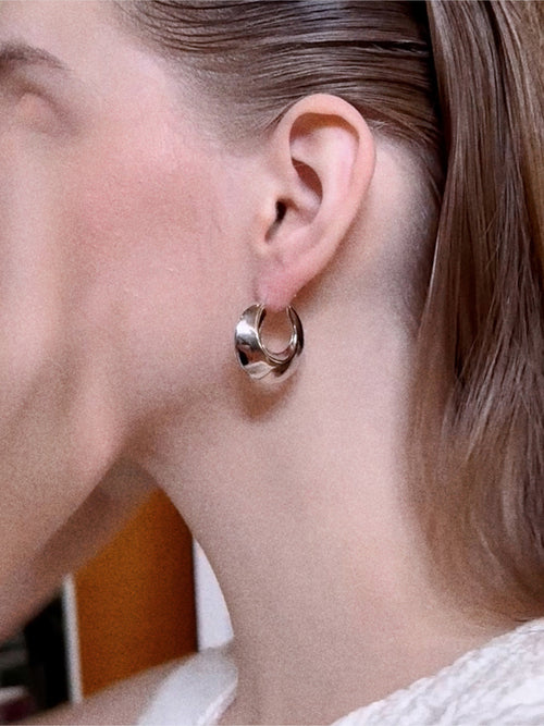 DOE Crescent Hoops Earring